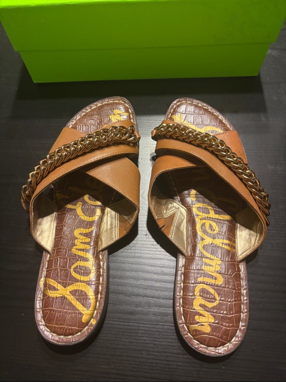 Sam Edelman Women's Gabrie Chain Crisscross Flat Sandals - Size 8.5 - Picture 2 of 8